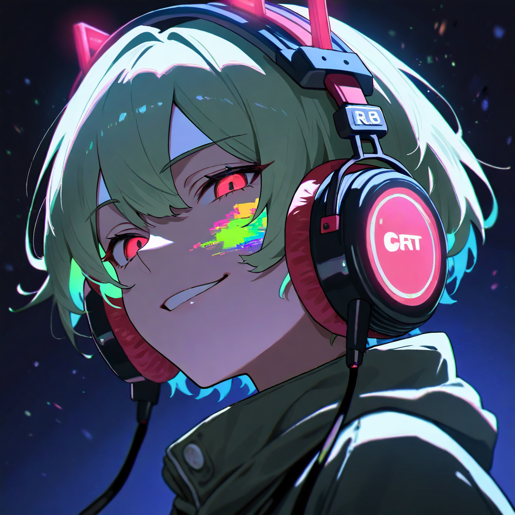 雑音ノイズ アイコン(グリッチのかかった横顔)